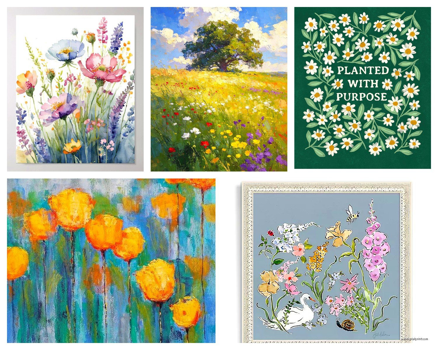 Spring Wall Art: Season Renewal Flower Blossom Decor