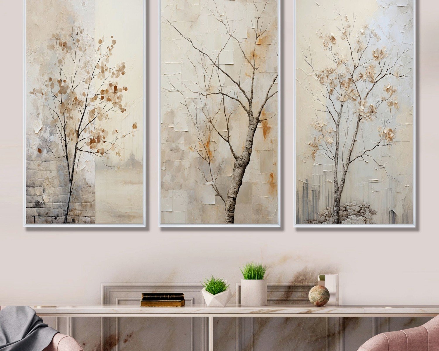 Three Piece Wall Art: Triple Panel Coordinated Sets