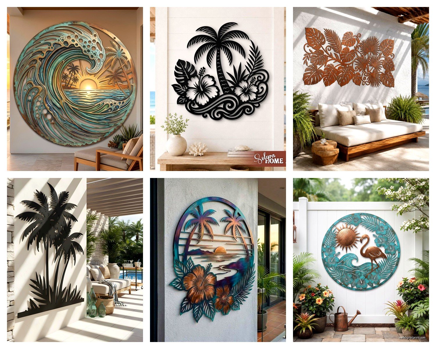 Tropical Metal Wall Art: Sculptural Palm Jungle Designs