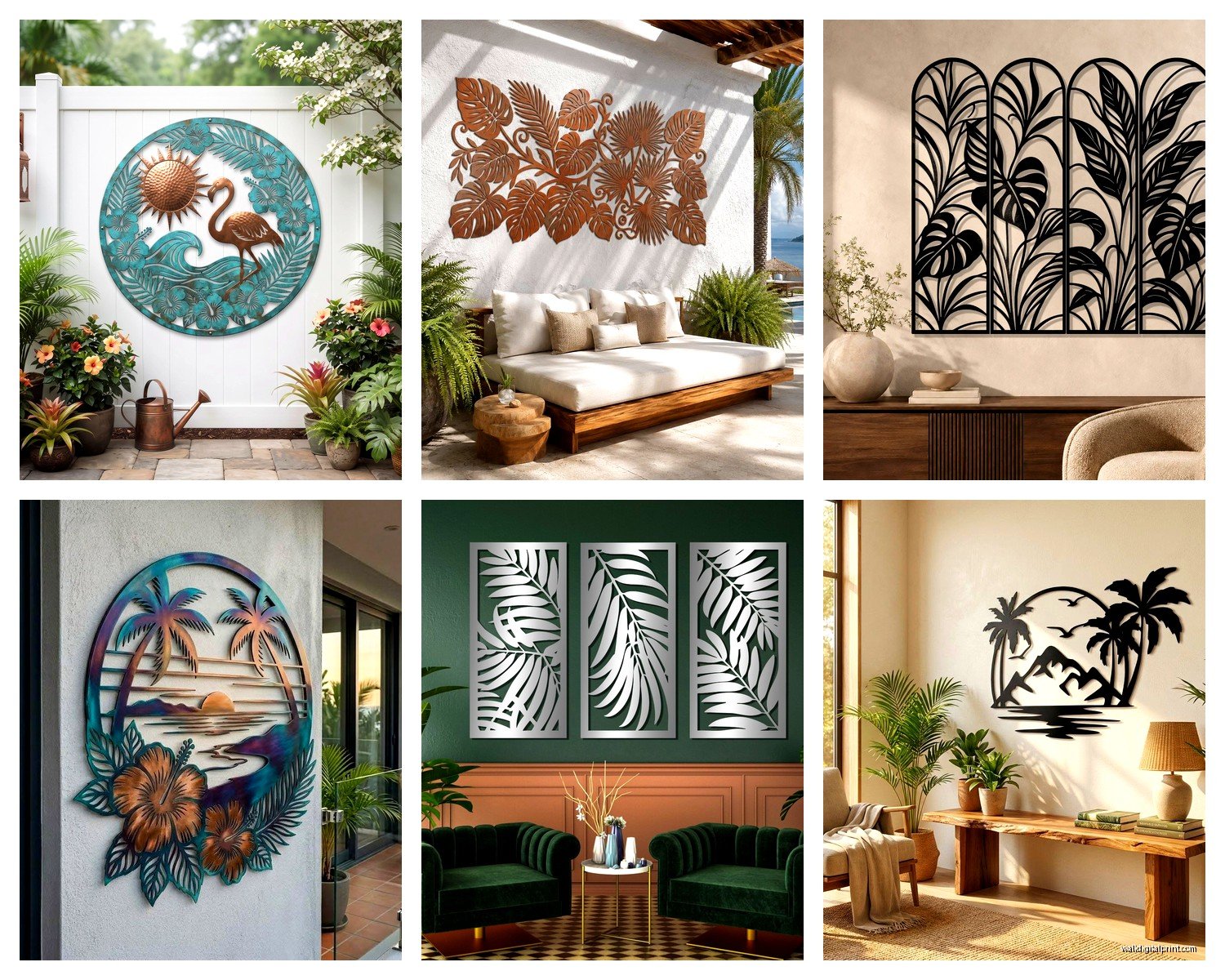 Tropical Metal Wall Art: Sculptural Palm Jungle Designs