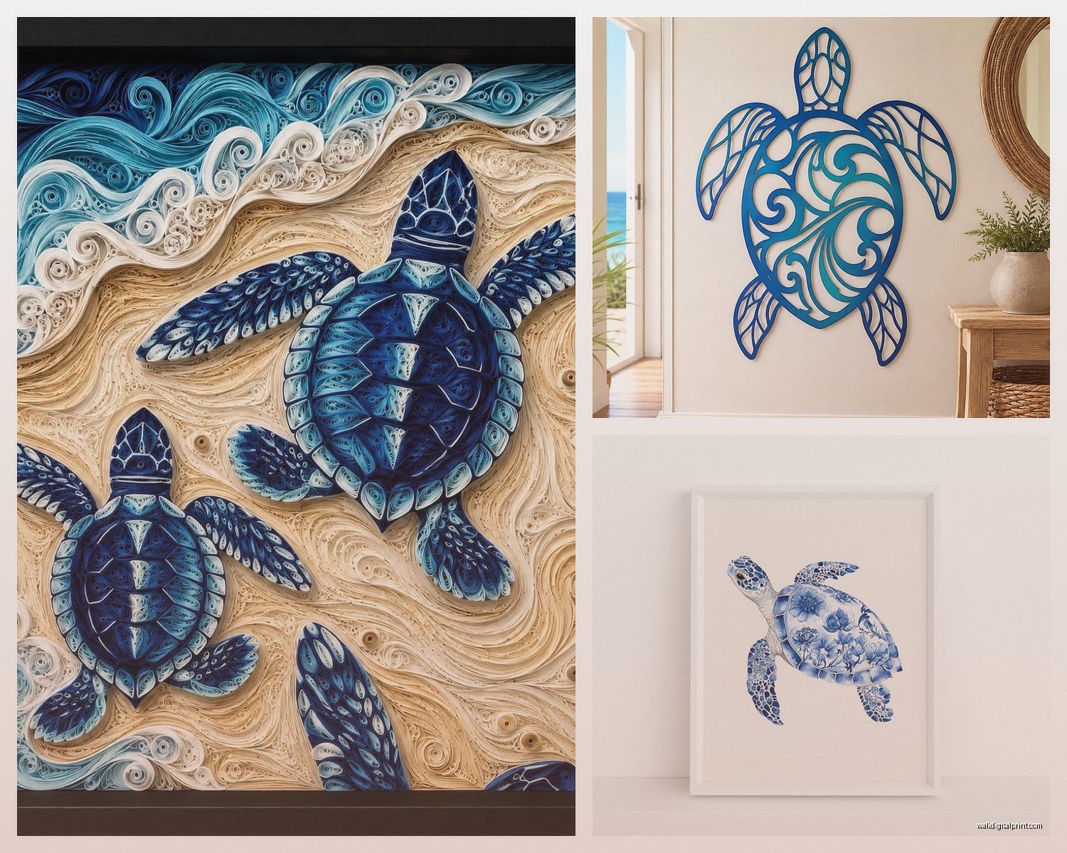 Turtle Wall Art: Sea Tortoise Ocean Slow & Steady Symbol