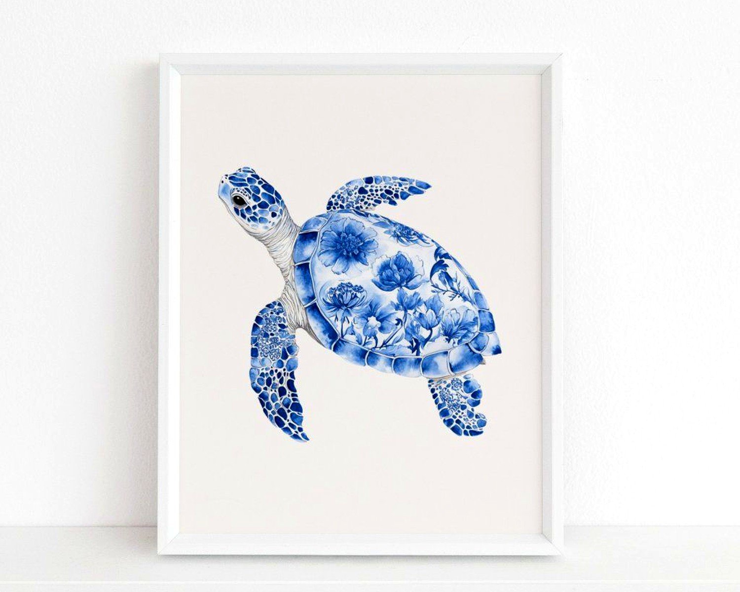 Turtle Wall Art: Sea Tortoise Ocean Slow & Steady Symbol