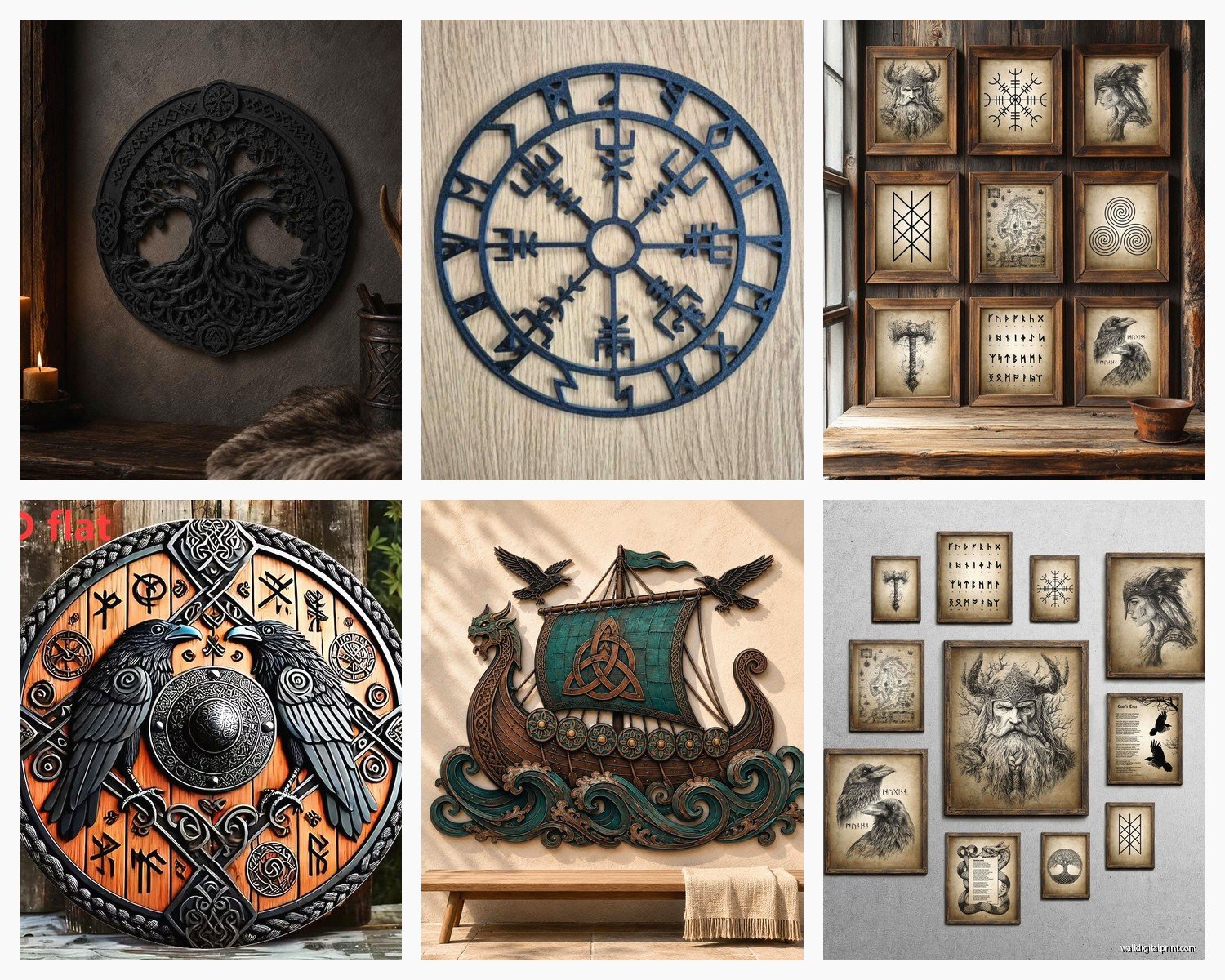 Viking Wall Art: Norse Warrior Nordic Mythology Decor