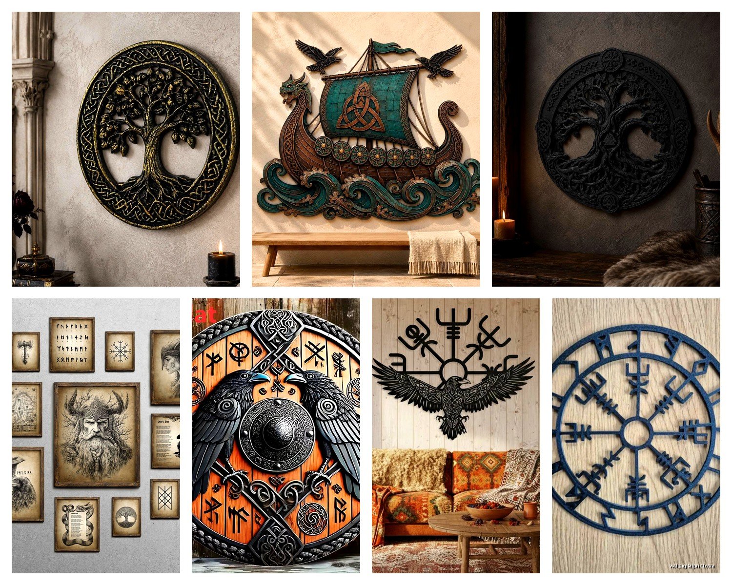 Viking Wall Art: Norse Warrior Nordic Mythology Decor