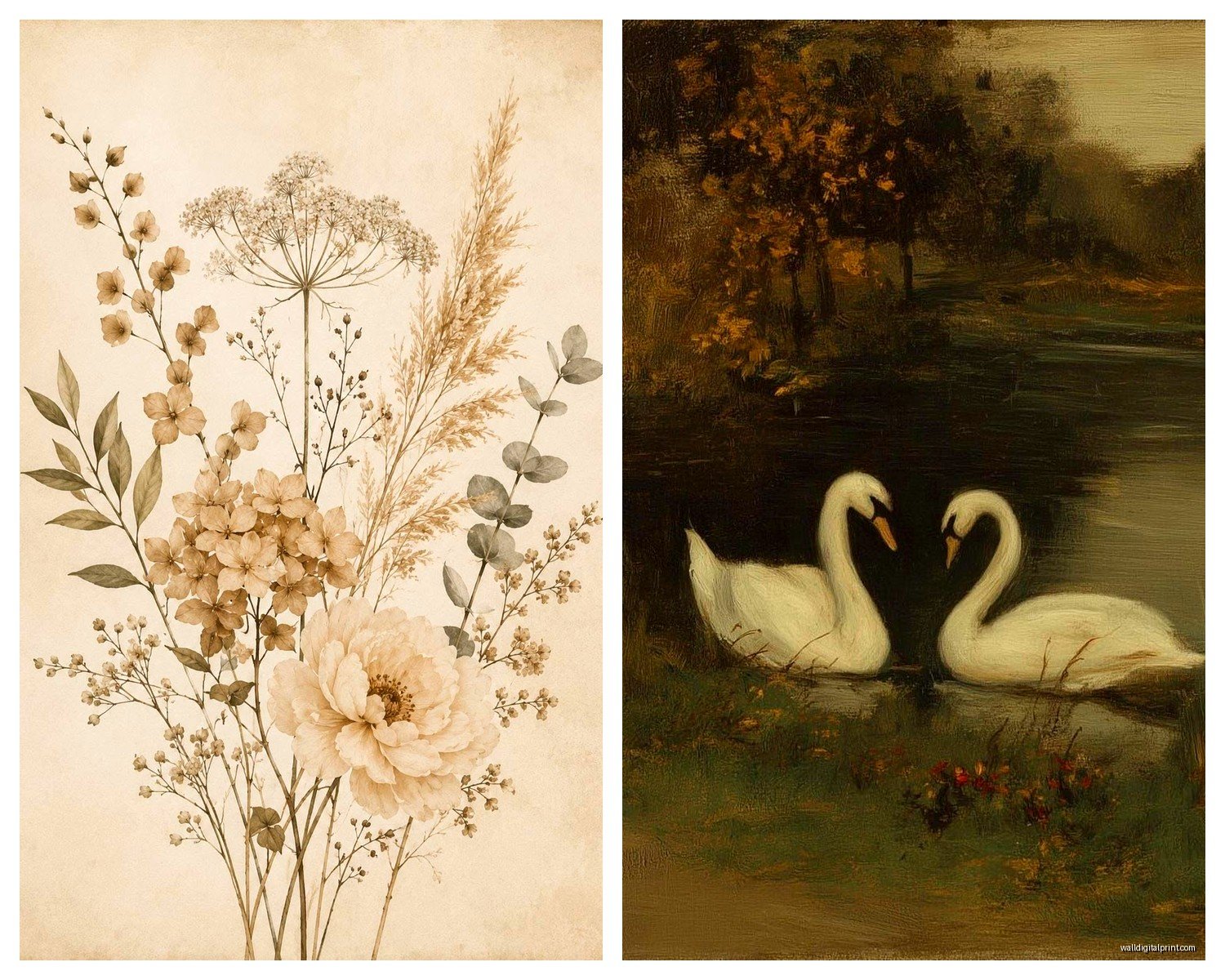 Vintage Prints Wall Art: Retro Reproduction Poster Collection