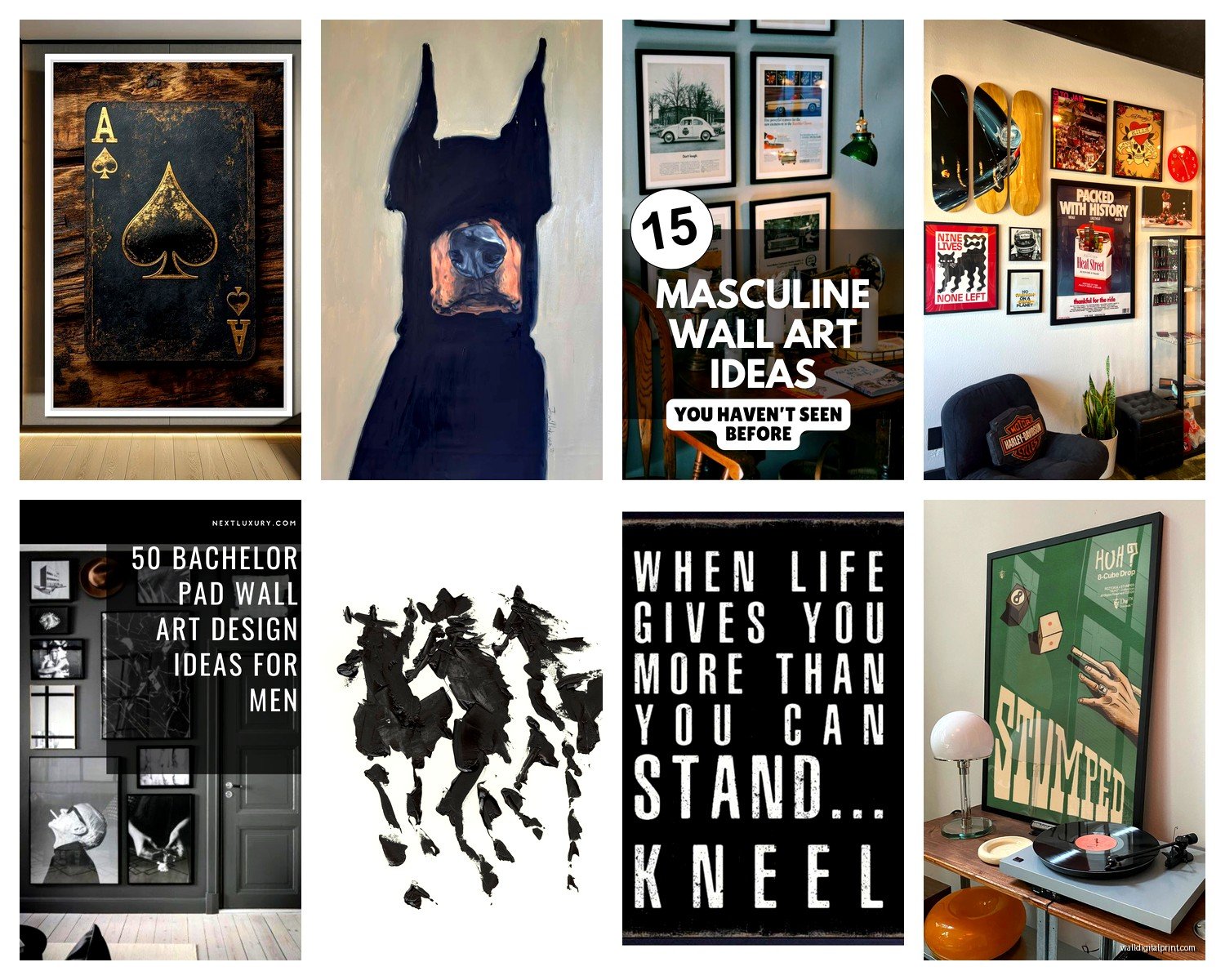 Wall Art for Men's Apartment: Masculine Single Guy Space