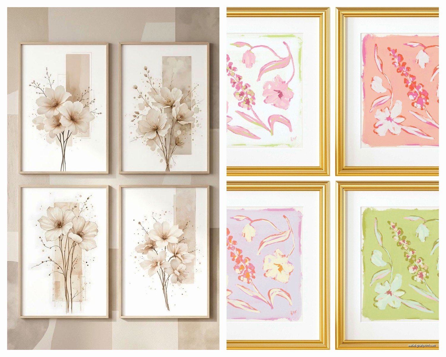 Wall Art Set of 4: Quad Coordinated Collection