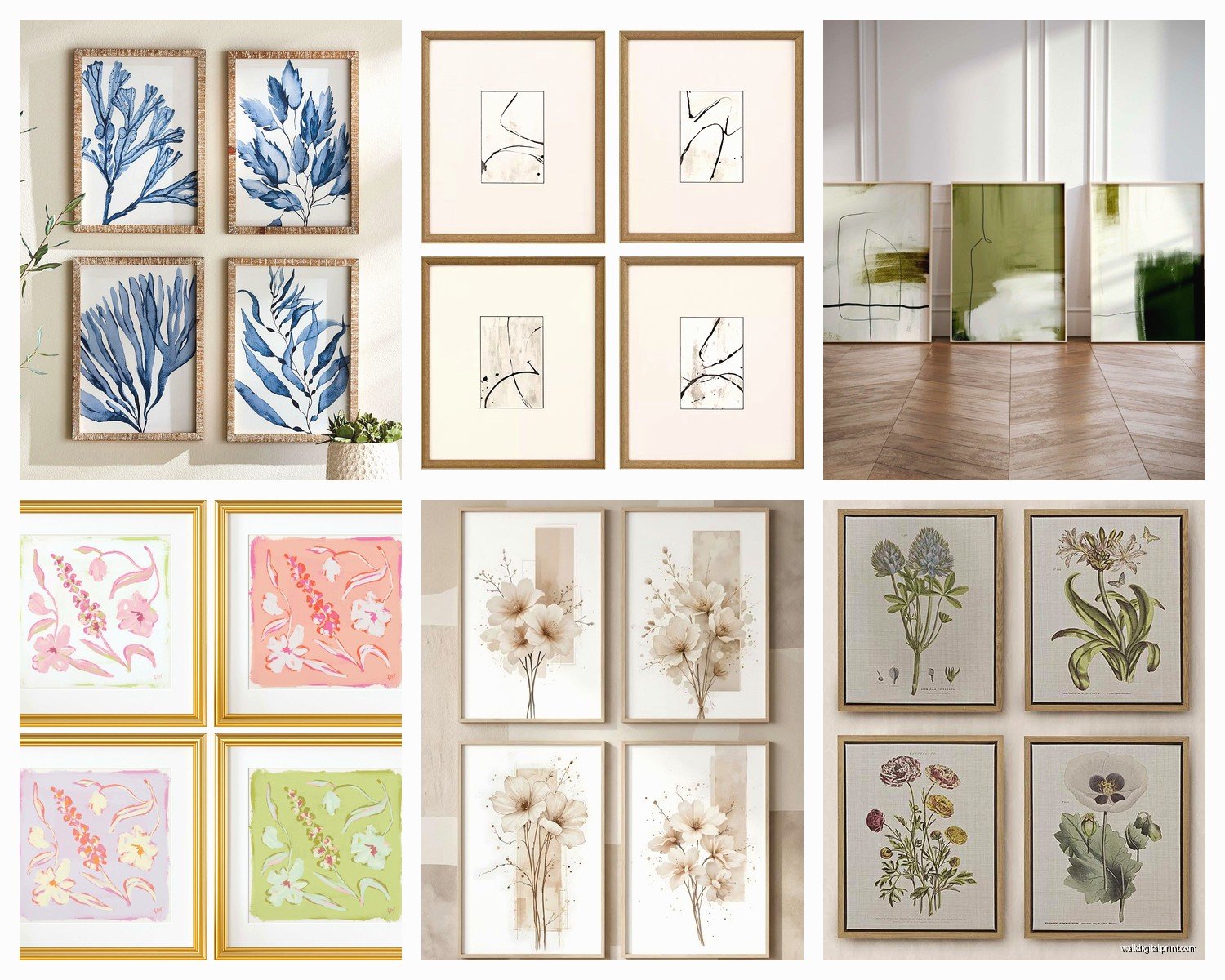 Wall Art Set of 4: Quad Coordinated Collection