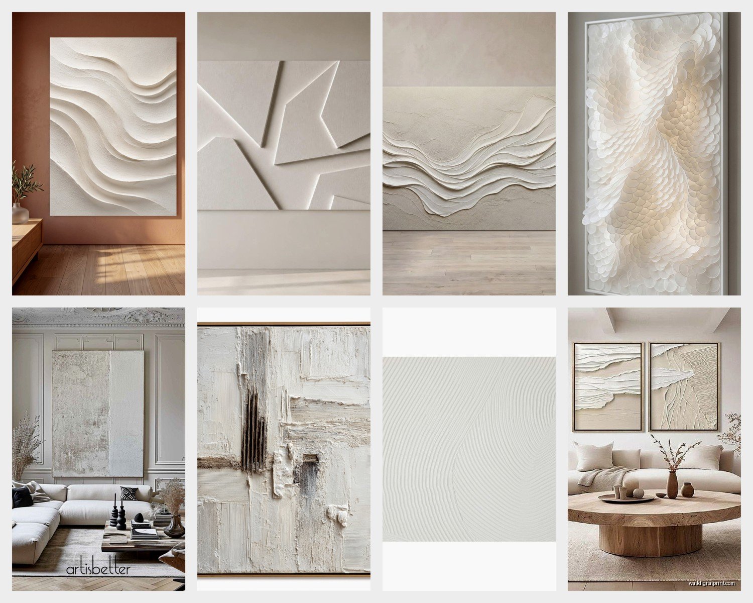 White Abstract Wall Art: Pure Minimal Modern Designs