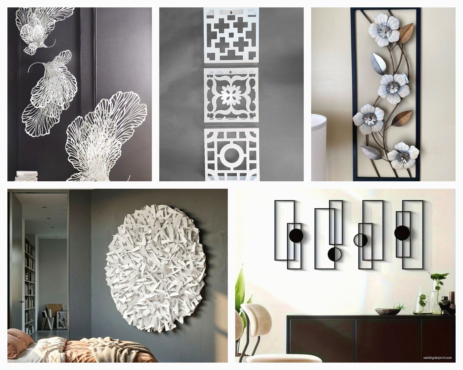 White Metal Wall Art: Clean Pure Sculptural Designs