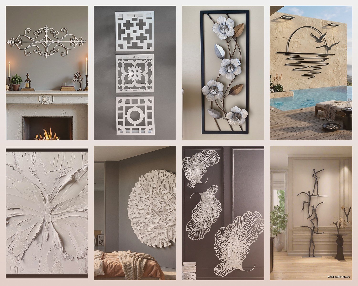 White Metal Wall Art: Clean Pure Sculptural Designs