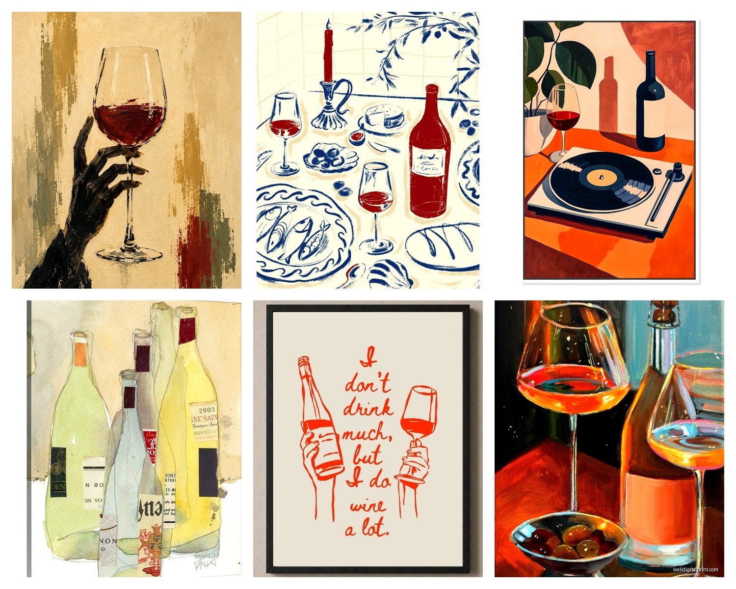 Wine Wall Art: Vineyard Grapes Bar Tasting Room Decor