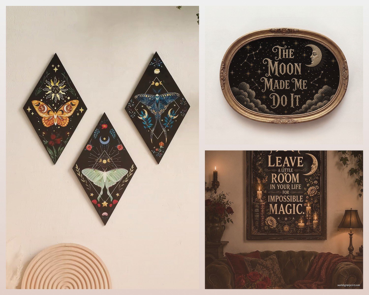 Witchy Wall Art: Wiccan Pagan Moon Magic Occult Decor