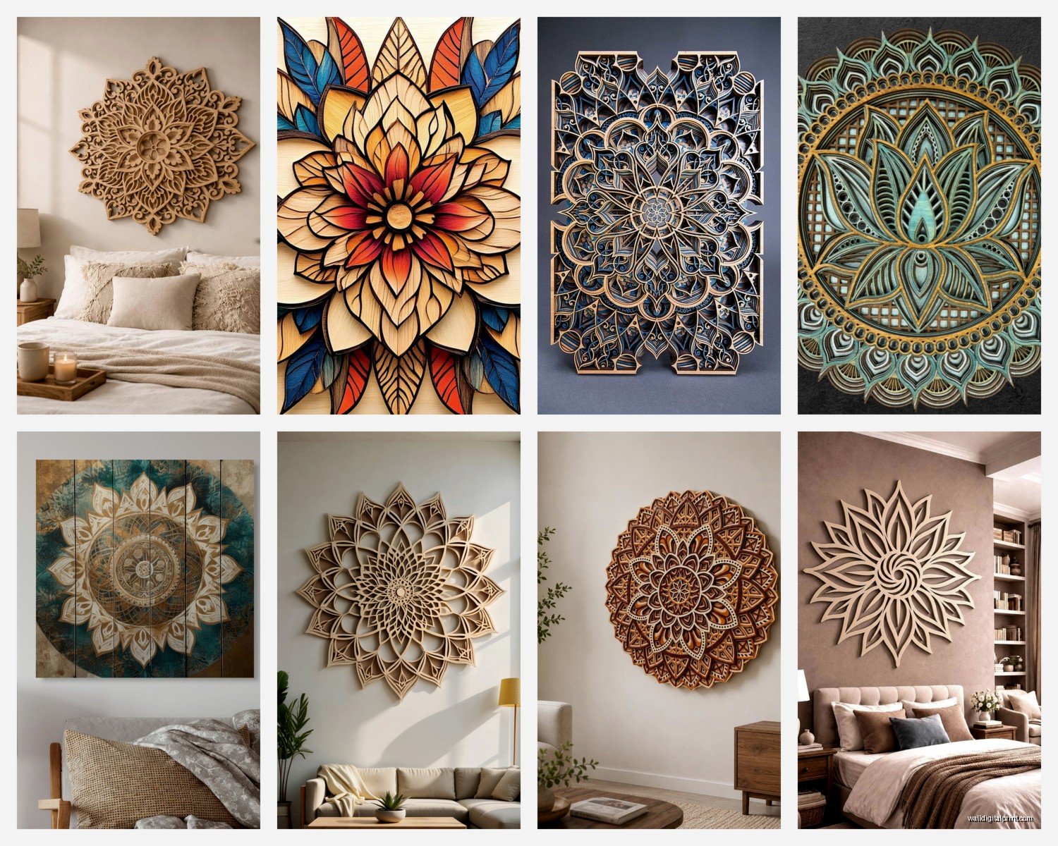 Wooden Mandala Wall Art: Carved Circular Sacred Geometry