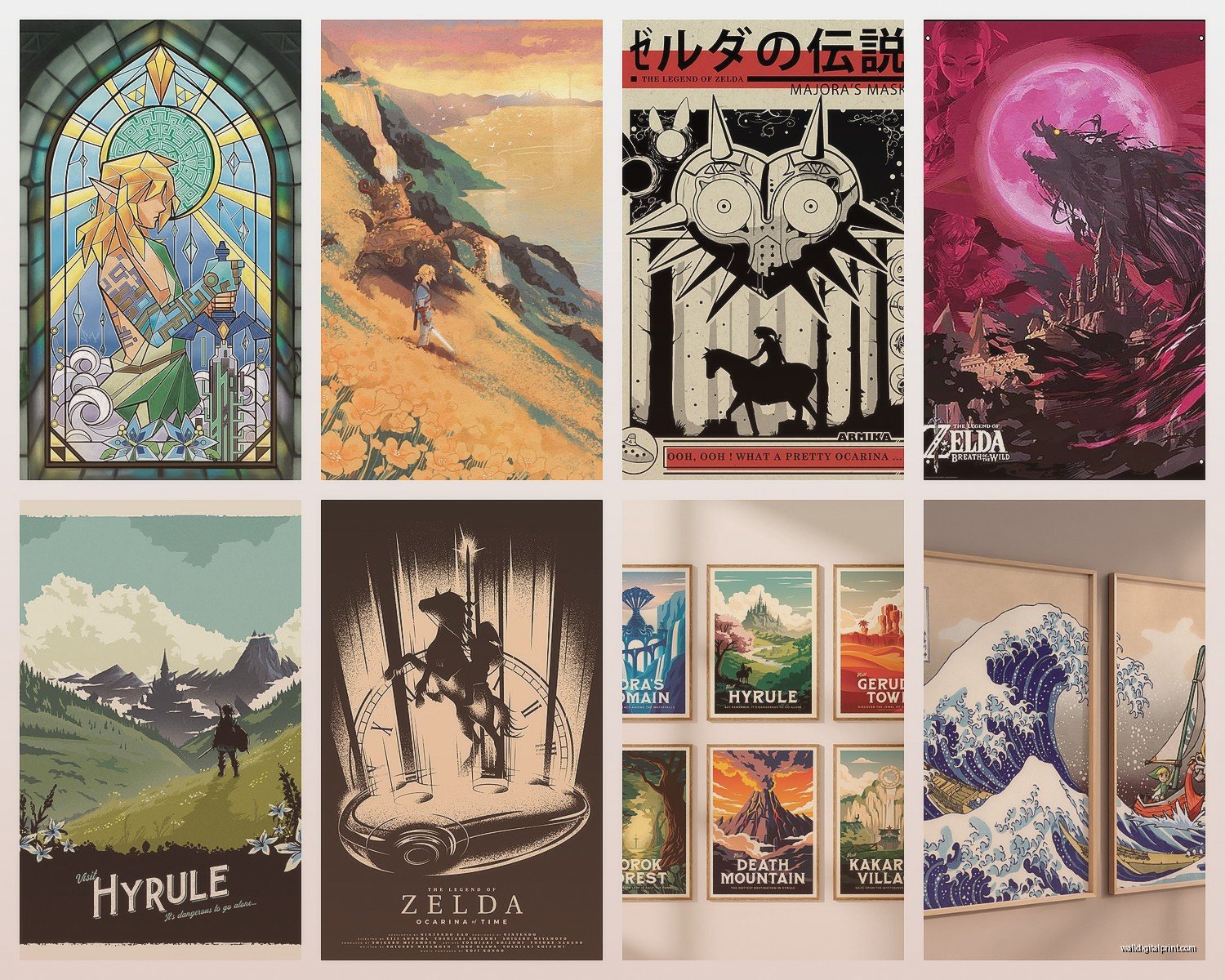 Zelda Wall Art: Legend Video Game Nintendo Fantasy