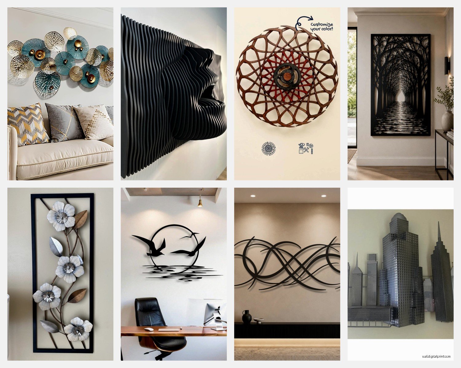 3D Metal Wall Art: Dimensional Steel Sculptural Relief