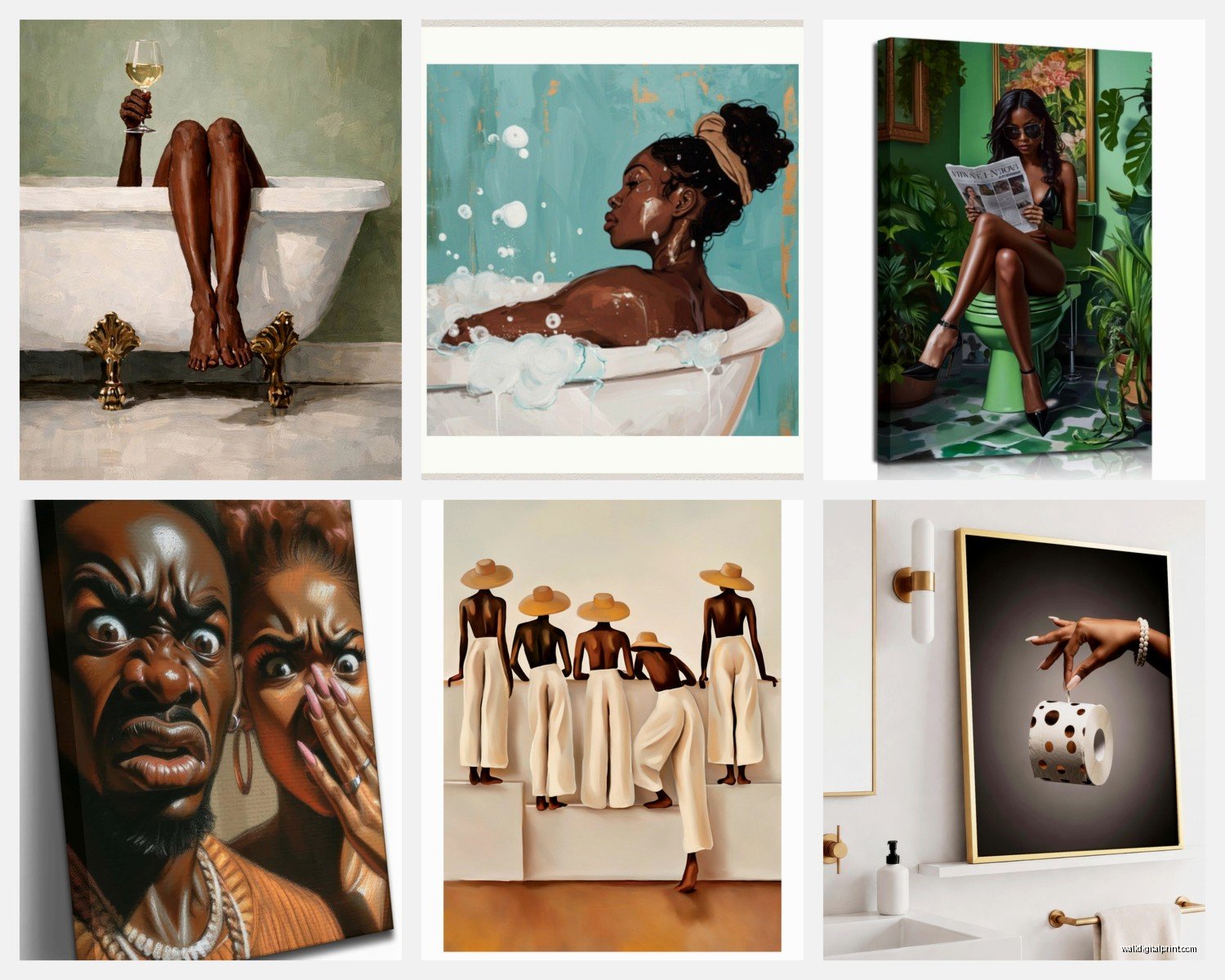 African American Bathroom Wall Art: Black Culture Bath Space