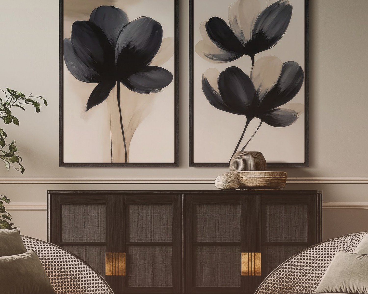 Black Wall Art Decor: Dark Bold Moody Decorative Pieces