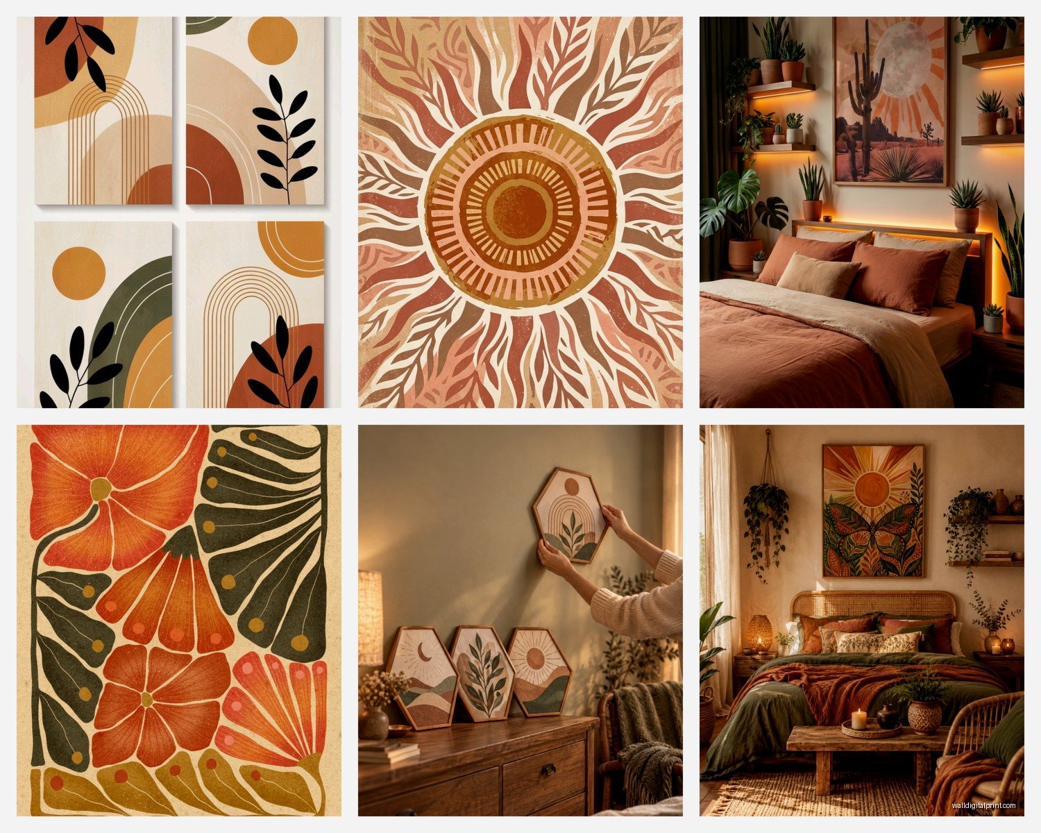 Boho Bedroom Wall Art: Bohemian Eclectic Sleep Space