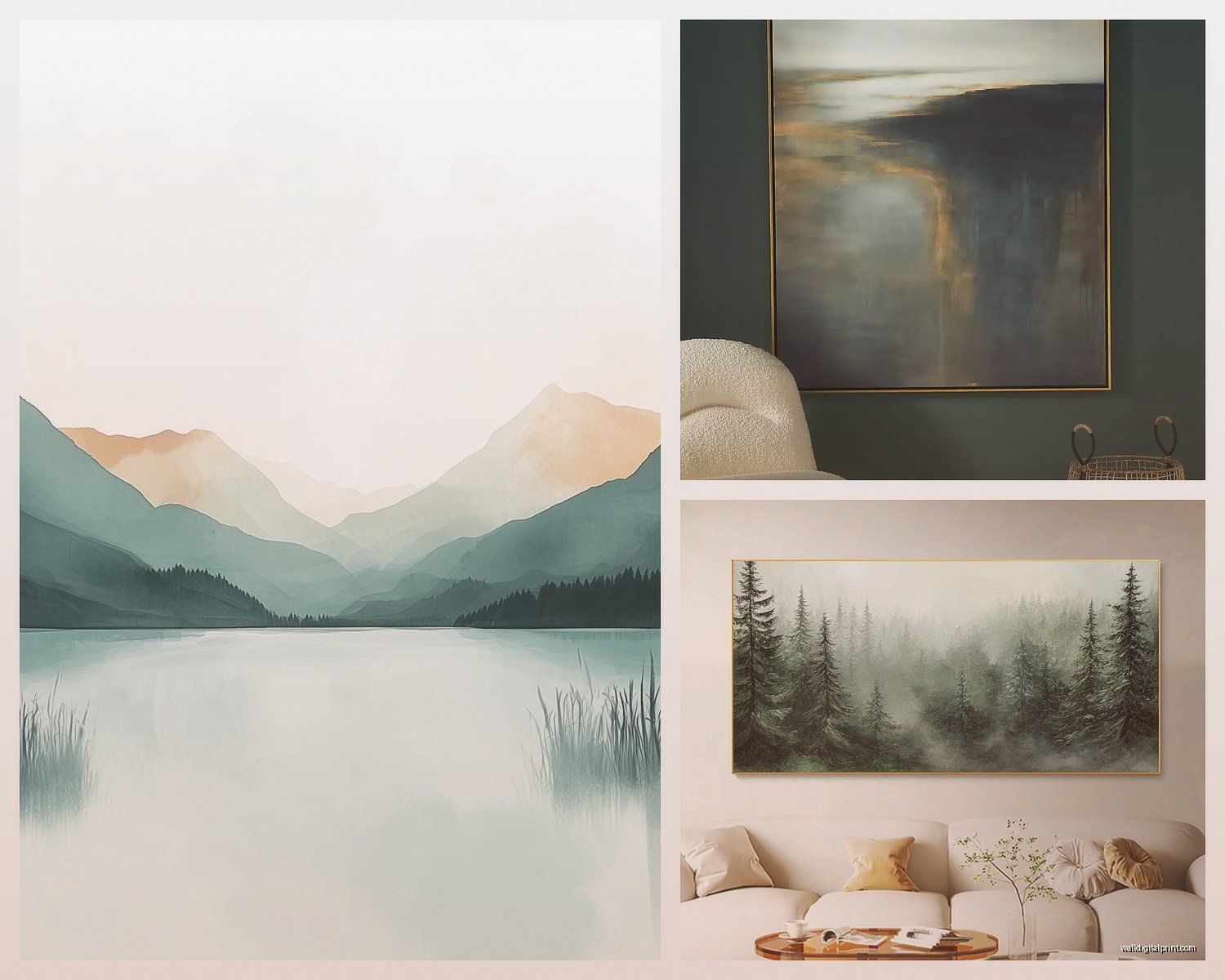 Calming Wall Art for Living Room: Peaceful Serene Main Space