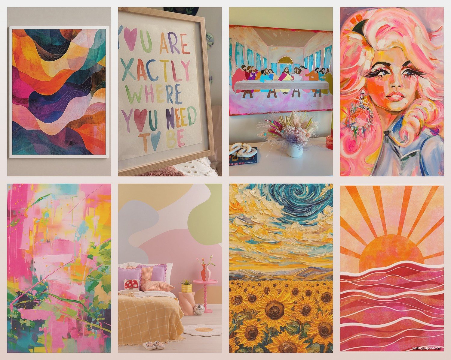 Colorful Wall Art for Bedroom: Vibrant Sleep Space Designs