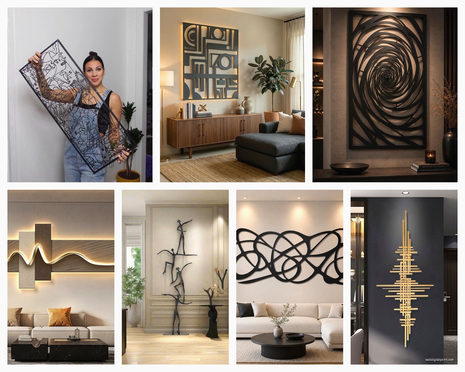 Contemporary Metal Wall Art for Living Room: Modern Sculptures