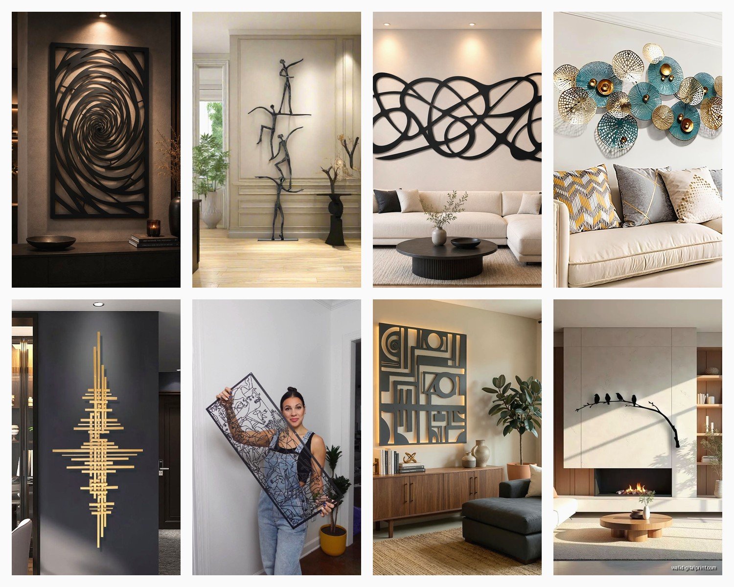 Contemporary Metal Wall Art for Living Room: Modern Sculptures