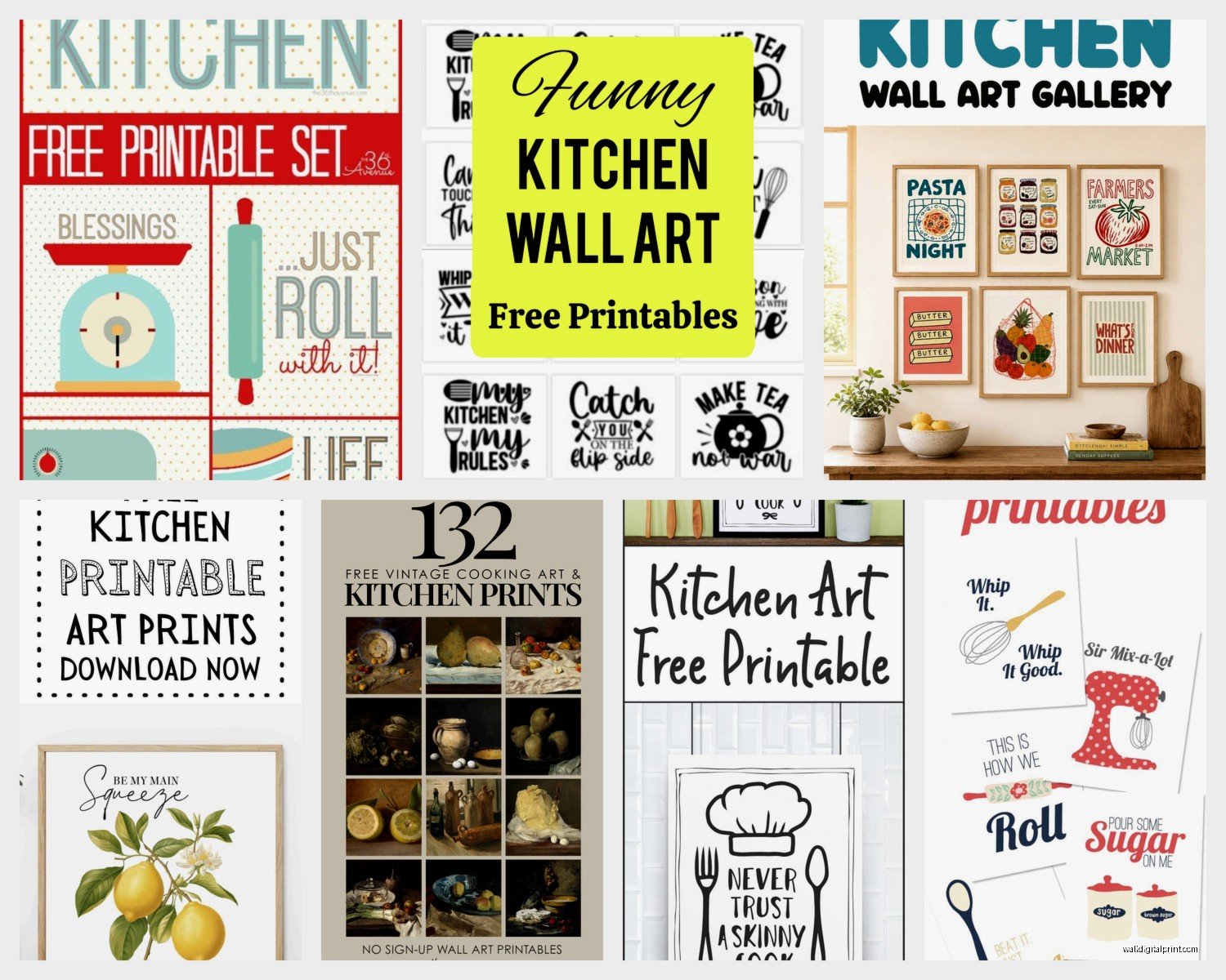 DIY Free Printable Kitchen Wall Art: Handmade Downloads