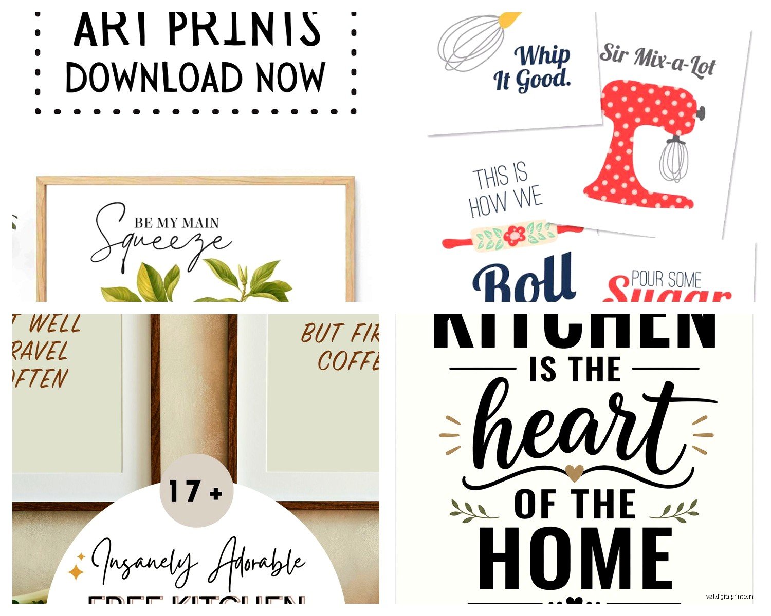 DIY Free Printable Kitchen Wall Art: Handmade Downloads