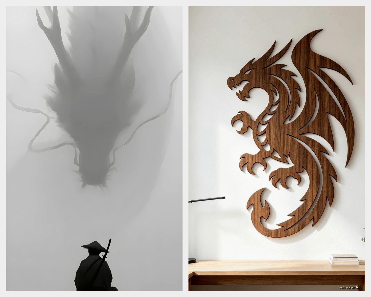 Dragon Wall Art: Mythical Fire-Breathing Fantasy Creature