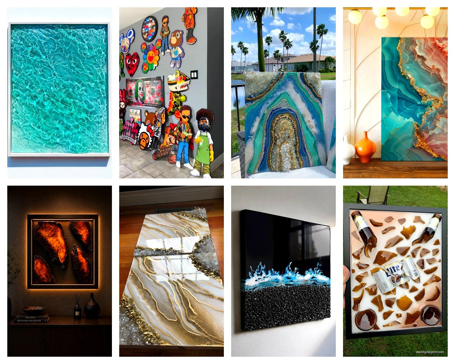 Epoxy Wall Art: Resin Pour Glossy Fluid Art Technique