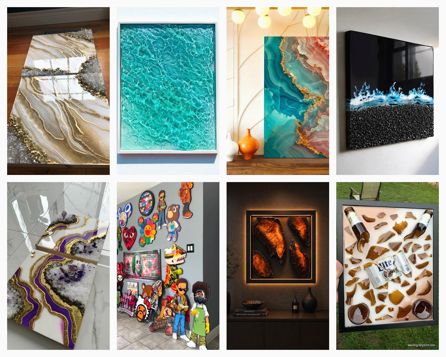 Epoxy Wall Art: Resin Pour Glossy Fluid Art Technique