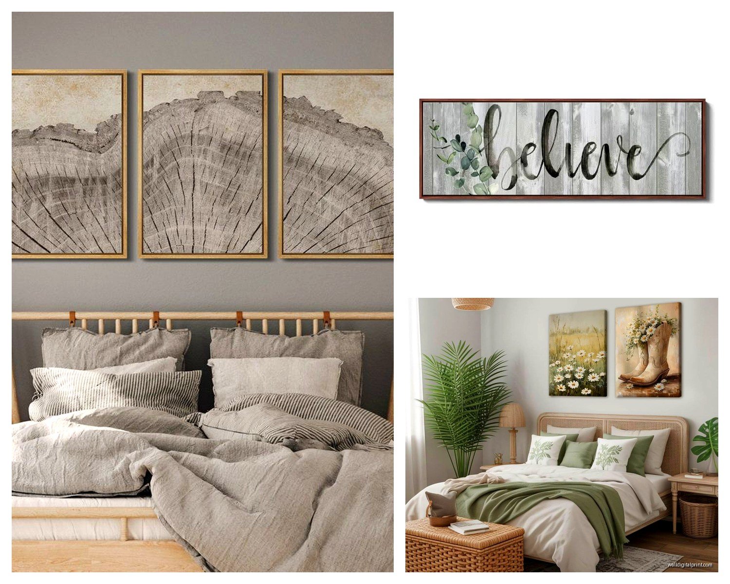 Farmhouse Wall Art for Bedroom: Rustic Country Sleep Space