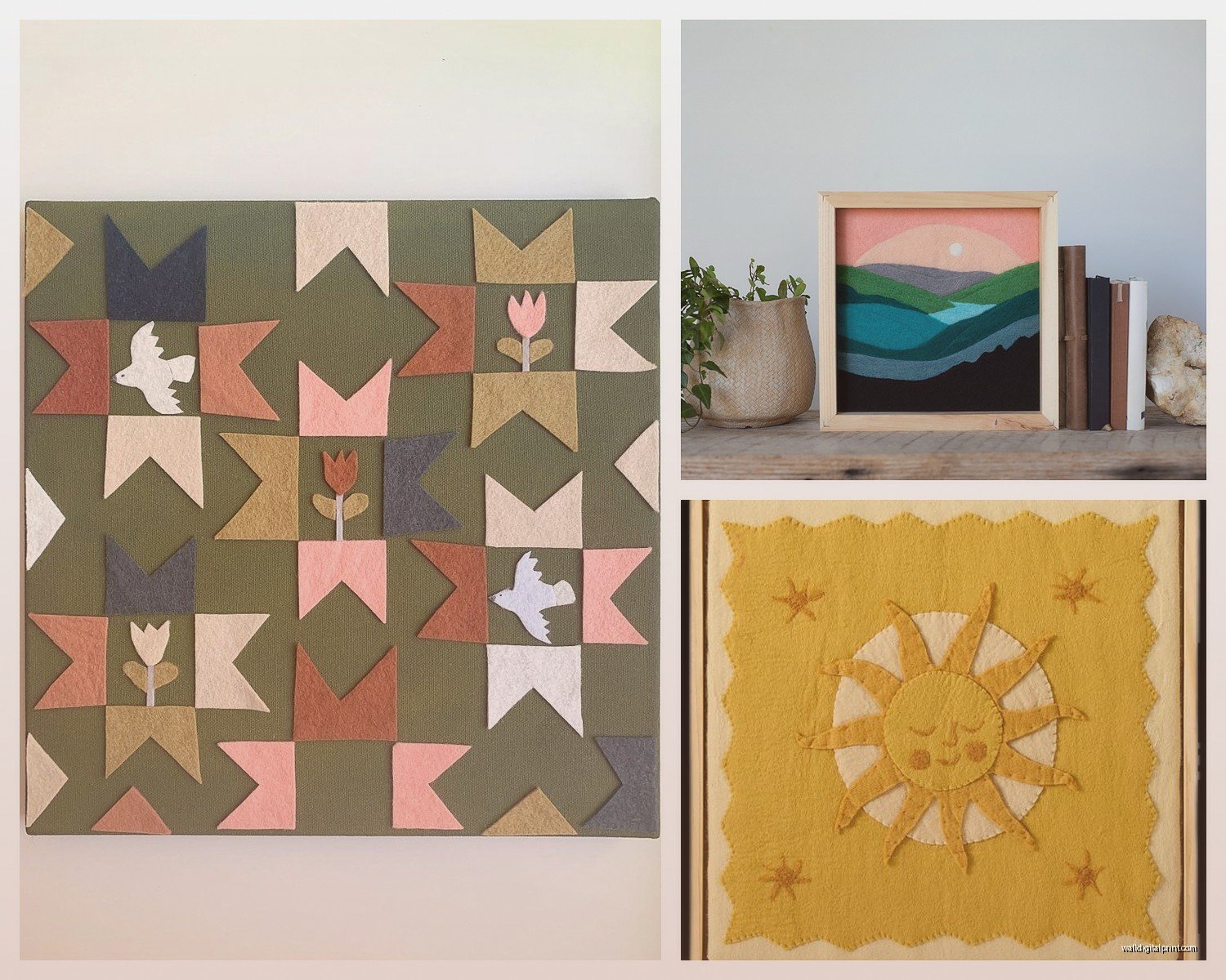 Felt Wall Art: Wool Fabric Soft Textile Material
