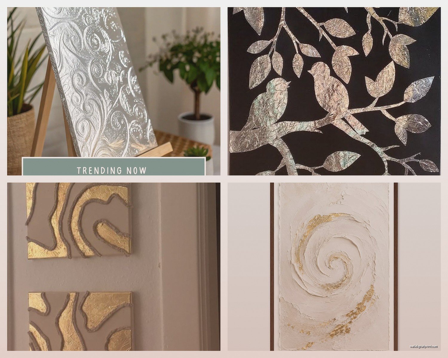 Foil Wall Art: Metallic Shiny Reflective Gold Designs