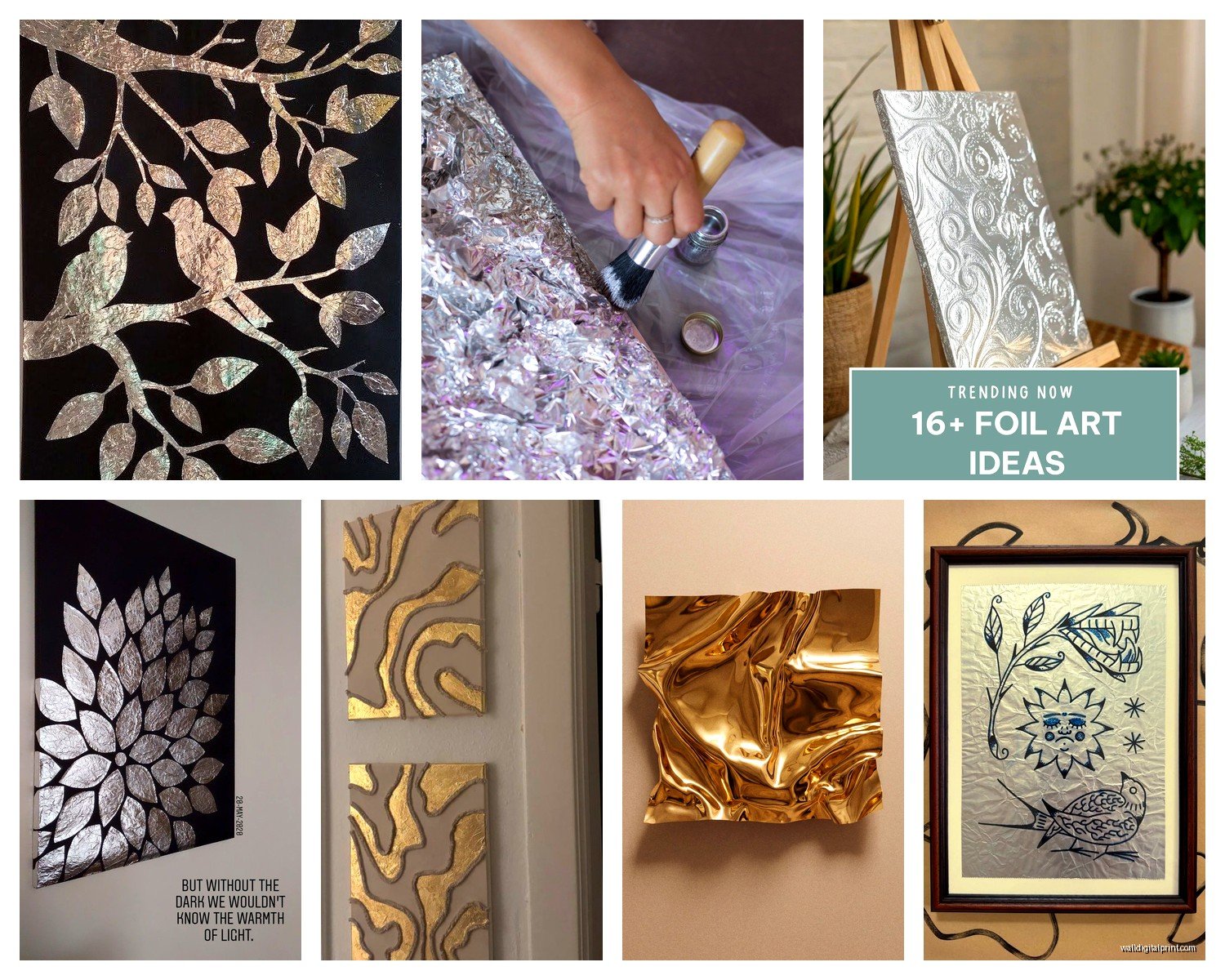 Foil Wall Art: Metallic Shiny Reflective Gold Designs
