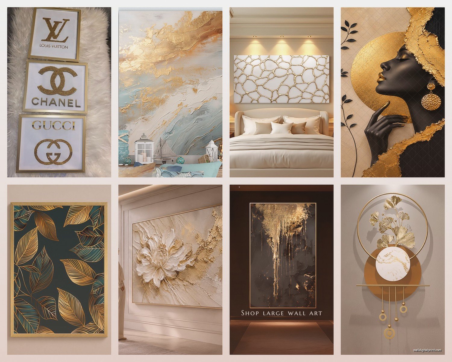 Gold Wall Art for Bedroom: Metallic Luxury Sleep Space Accents