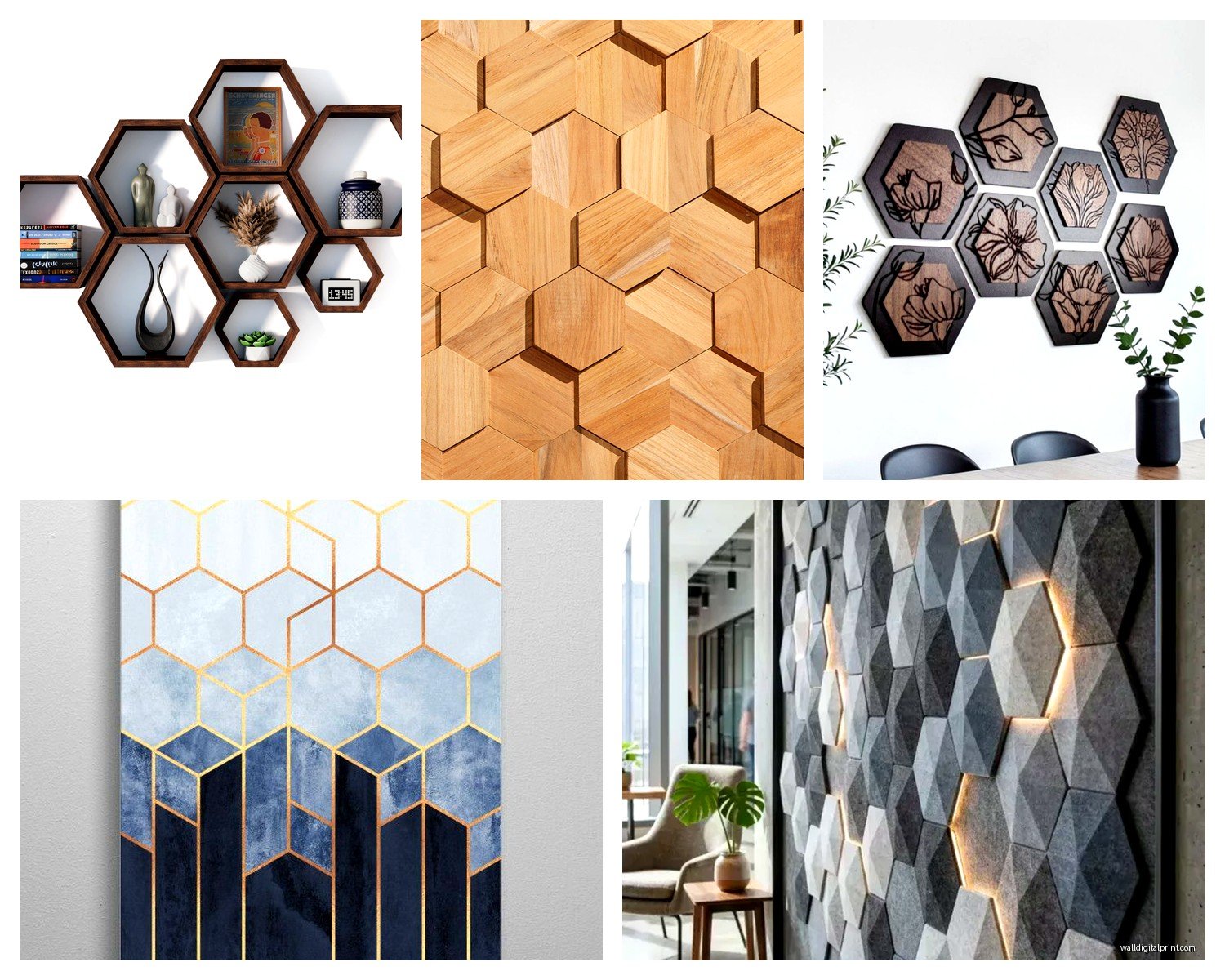 Hexagon Wall Art: Six-Sided Geometric Honeycomb Pattern
