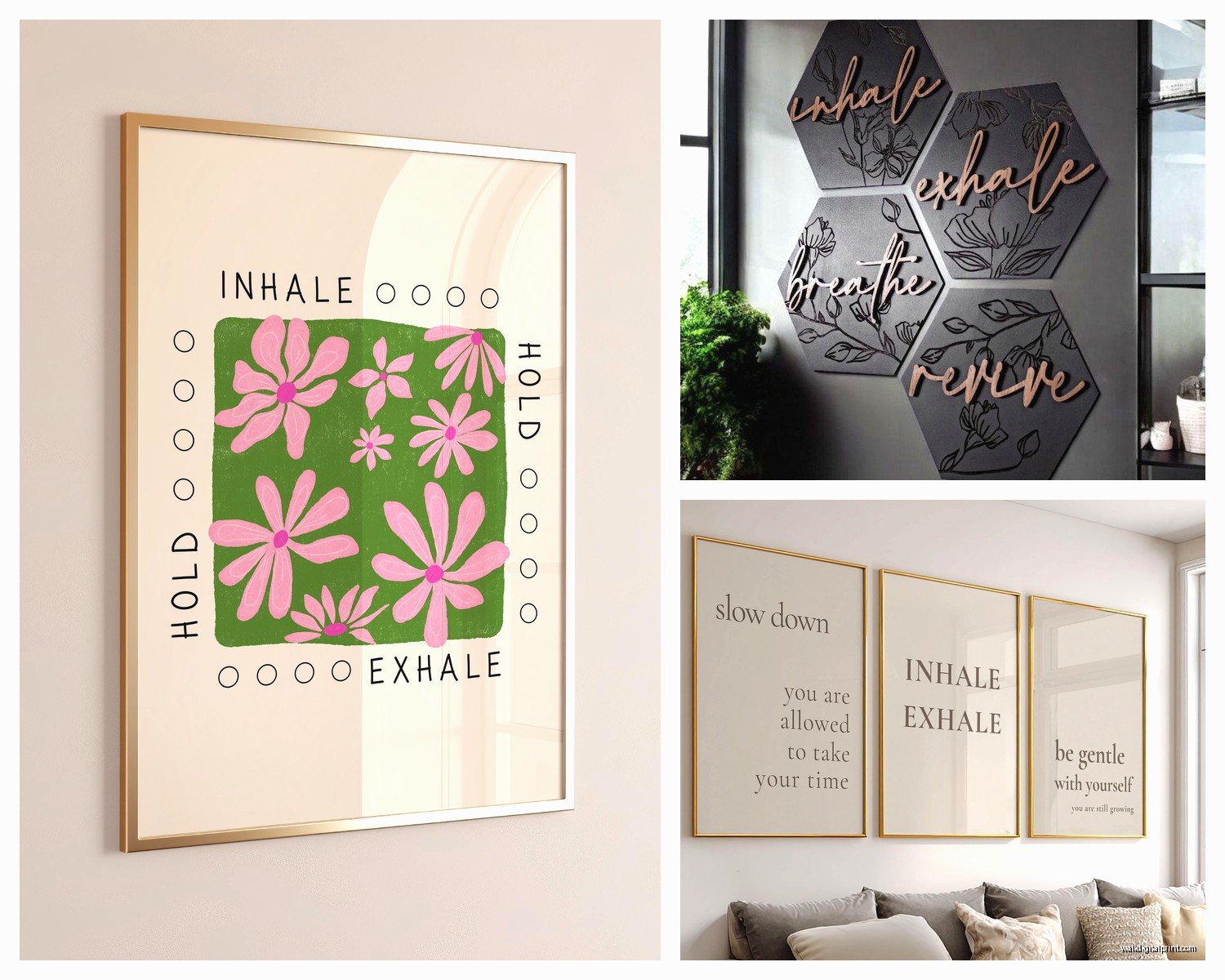 Inhale Exhale Wall Art: Breathe Yoga Meditation Reminder