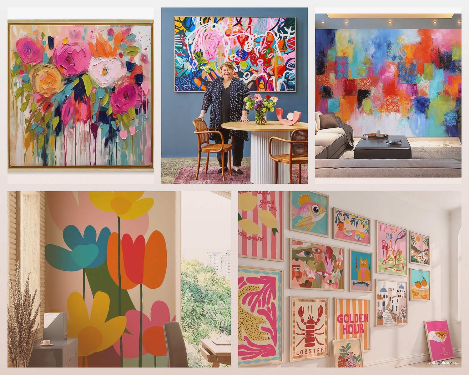 Large Colourful Wall Art: Oversized Vibrant Rainbow Designs