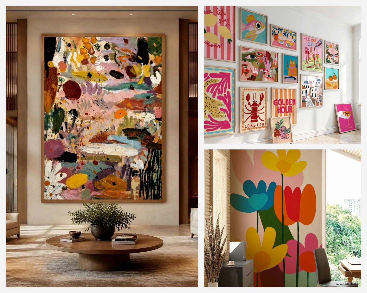 Large Colourful Wall Art: Oversized Vibrant Rainbow Designs