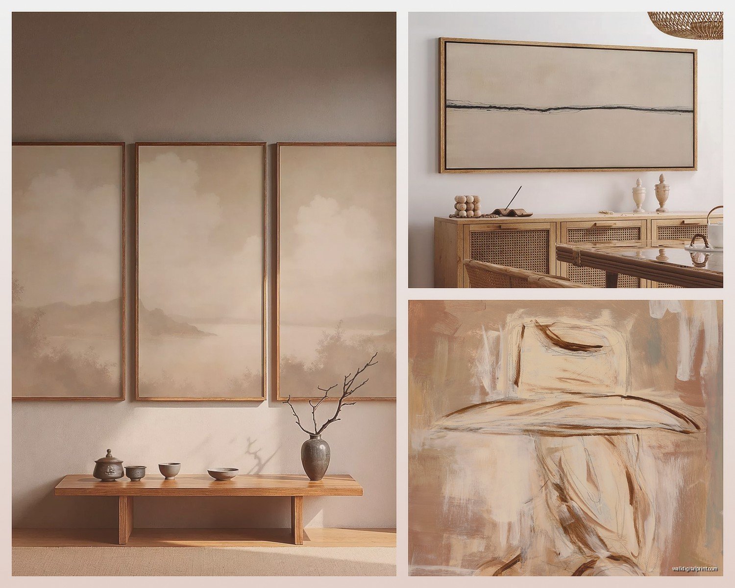 Large Neutral Wall Art: Oversized Earth Tone Designs