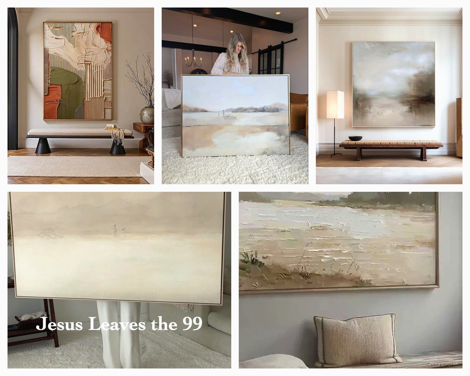 Large Neutral Wall Art: Oversized Earth Tone Designs