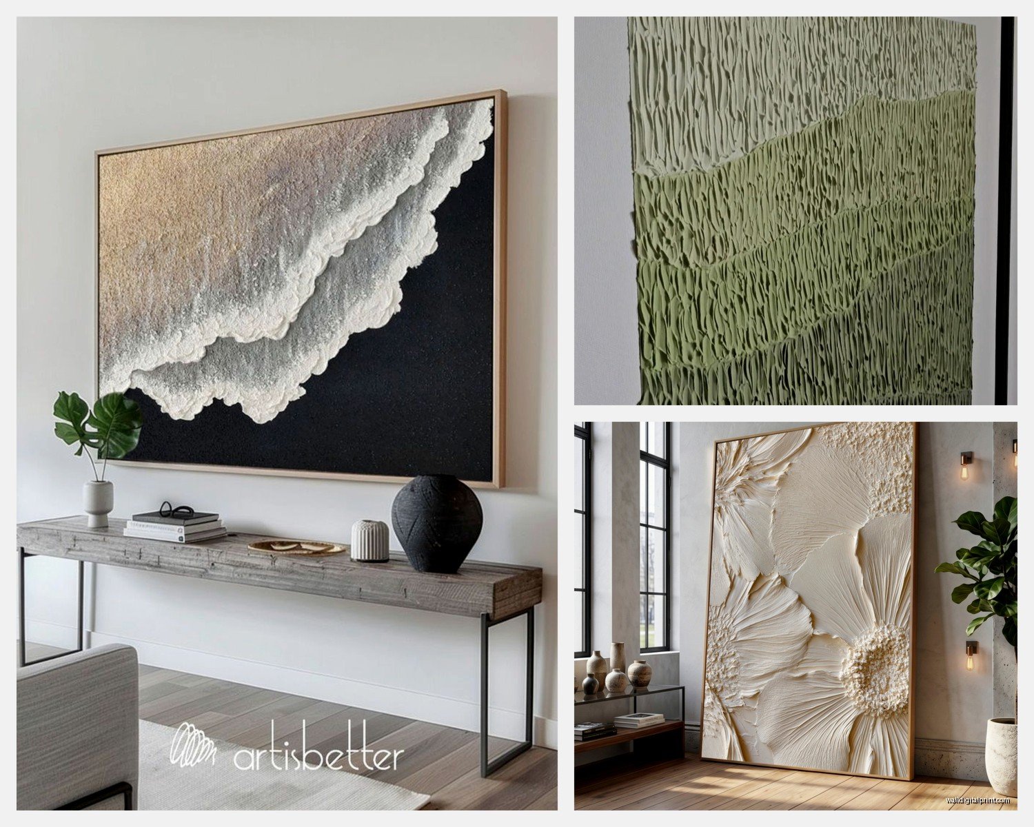 Large Textured Wall Art: Oversized Dimensional Relief Pieces