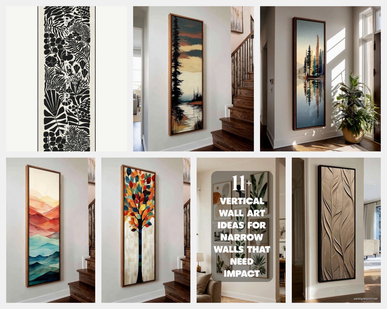 Long Narrow Wall Art: Slim Horizontal Vertical Pieces