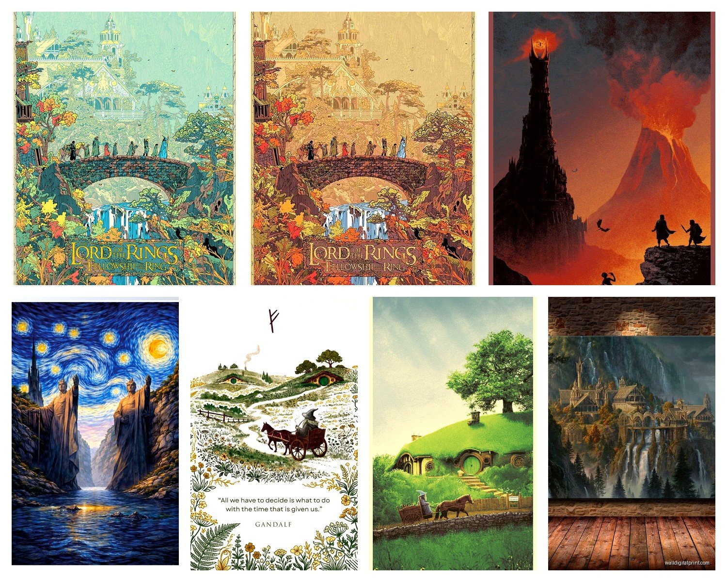 Lord of the Rings Wall Art: Middle Earth Tolkien Fantasy