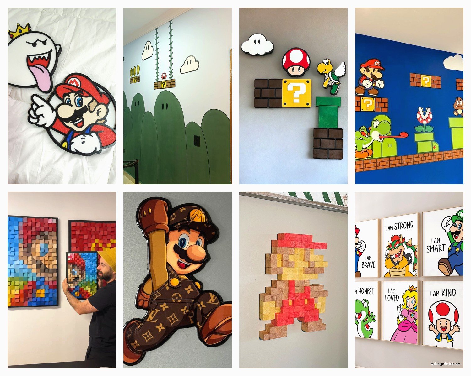 Mario Wall Art: Nintendo Video Game Plumber Character