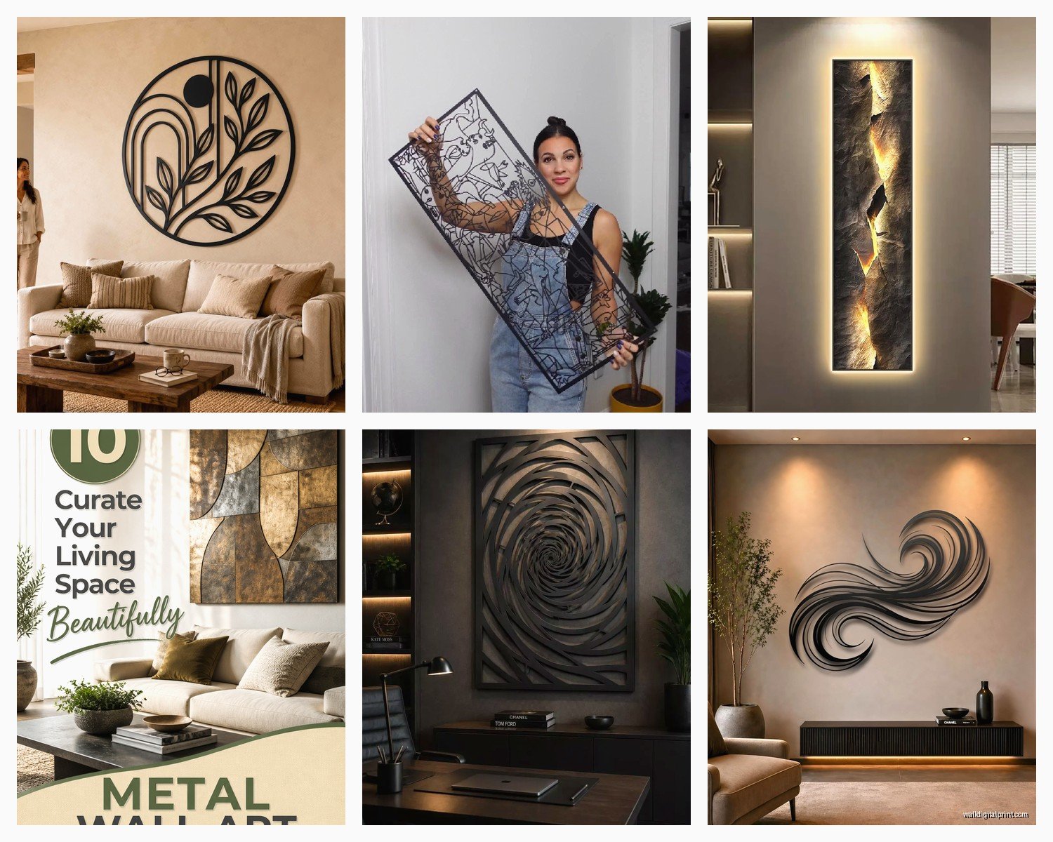 Modern Metal Wall Art for Living Room: Contemporary Sculptures