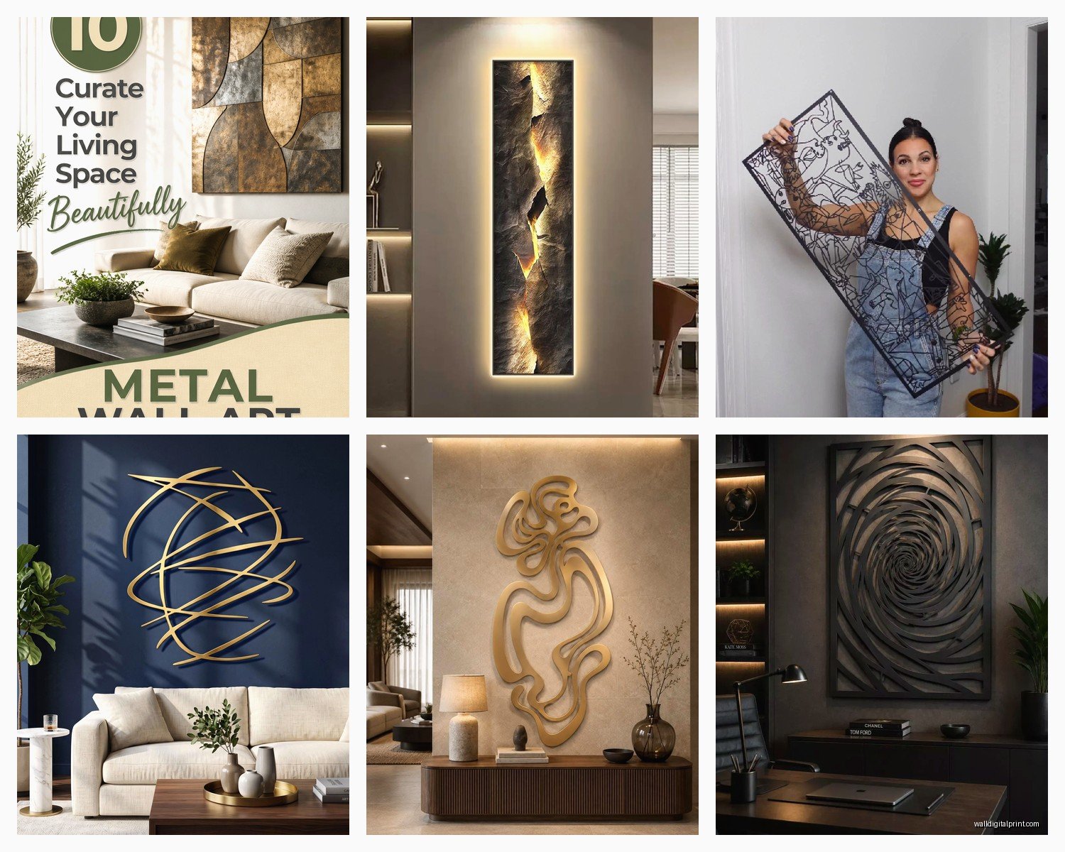 Modern Metal Wall Art for Living Room: Contemporary Sculptures