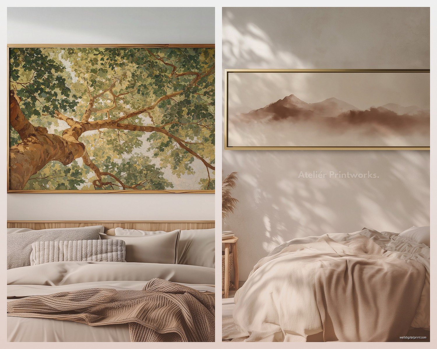 Neutral Bedroom Wall Art: Earth Tone Sleep Space Designs